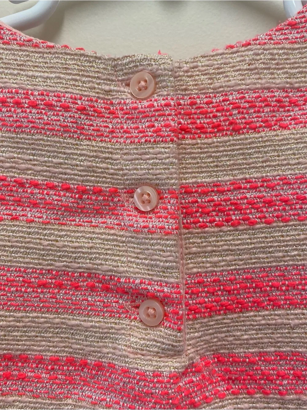 The Children’s Place Pink/Tan Striped With Metallic thread short Sleeve Dress 5T